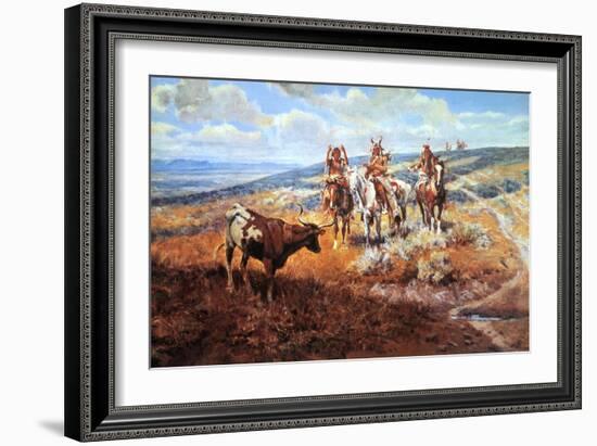 White Man's Buffalo-Charles Marion Russell-Framed Art Print