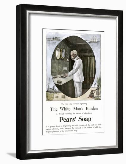 White Man's Burden Is to Teach Cleanliness-null-Framed Giclee Print