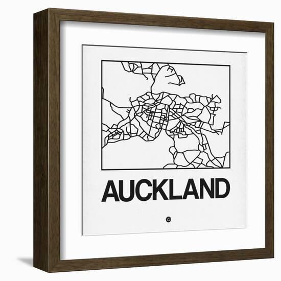 White Map of Auckland-NaxArt-Framed Art Print