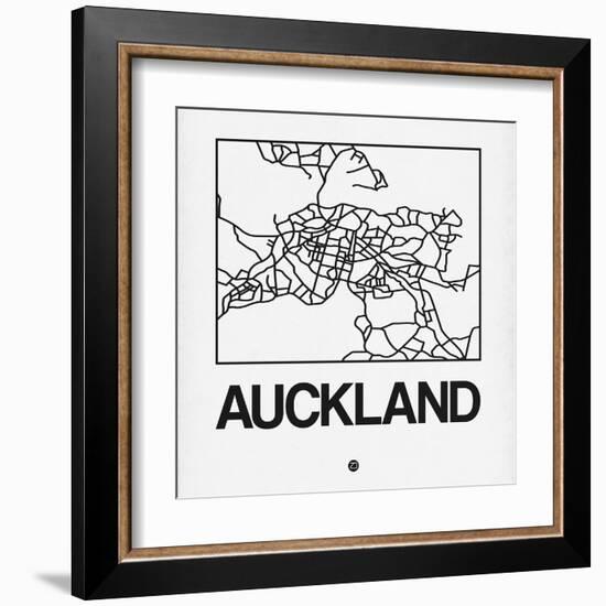 White Map of Auckland-NaxArt-Framed Art Print