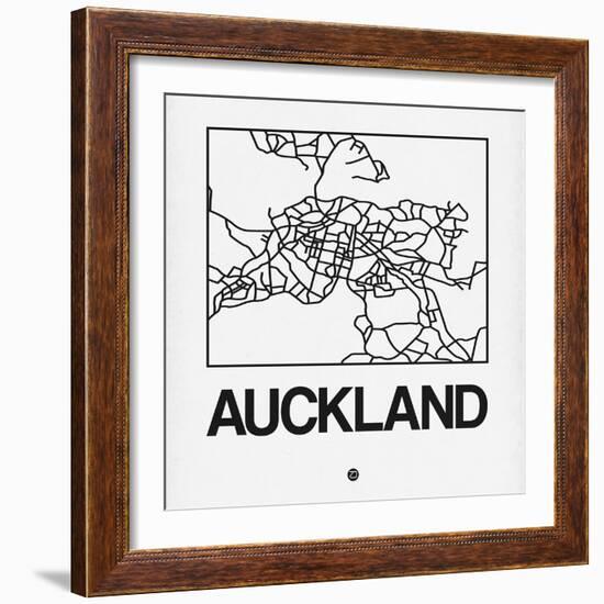 White Map of Auckland-NaxArt-Framed Art Print