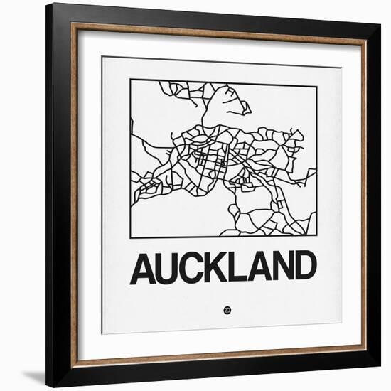 White Map of Auckland-NaxArt-Framed Art Print