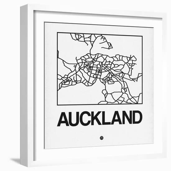 White Map of Auckland-NaxArt-Framed Art Print