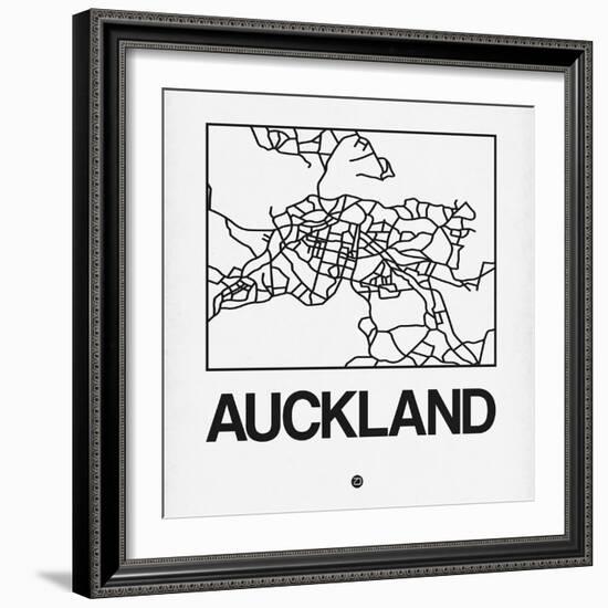 White Map of Auckland-NaxArt-Framed Art Print