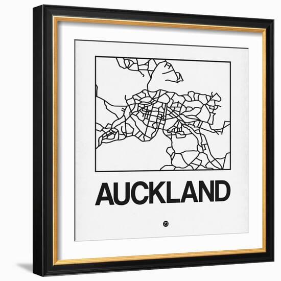 White Map of Auckland-NaxArt-Framed Art Print