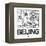 White Map of Beijing-NaxArt-Framed Stretched Canvas