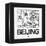 White Map of Beijing-NaxArt-Framed Stretched Canvas