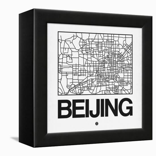 White Map of Beijing-NaxArt-Framed Stretched Canvas