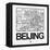 White Map of Beijing-NaxArt-Framed Stretched Canvas