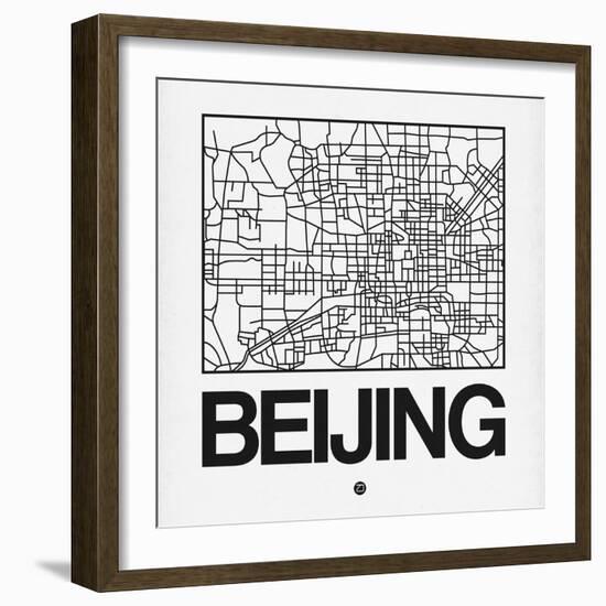 White Map of Beijing-NaxArt-Framed Art Print
