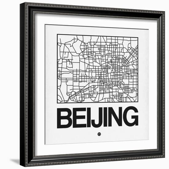 White Map of Beijing-NaxArt-Framed Art Print