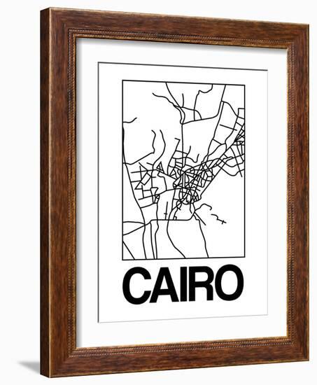 White Map of Cairo-NaxArt-Framed Art Print