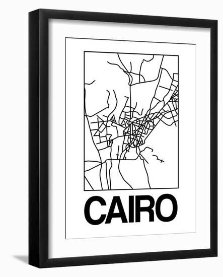 White Map of Cairo-NaxArt-Framed Art Print