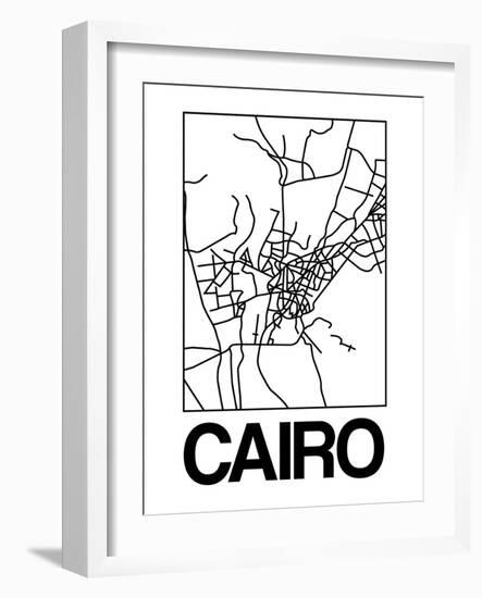 White Map of Cairo-NaxArt-Framed Art Print