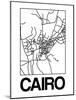 White Map of Cairo-NaxArt-Mounted Art Print