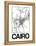 White Map of Cairo-NaxArt-Framed Stretched Canvas