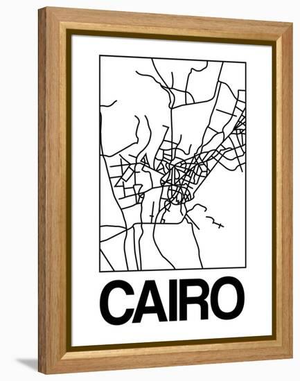 White Map of Cairo-NaxArt-Framed Stretched Canvas