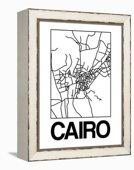 White Map of Cairo-NaxArt-Framed Stretched Canvas