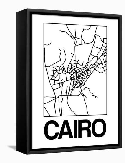 White Map of Cairo-NaxArt-Framed Stretched Canvas