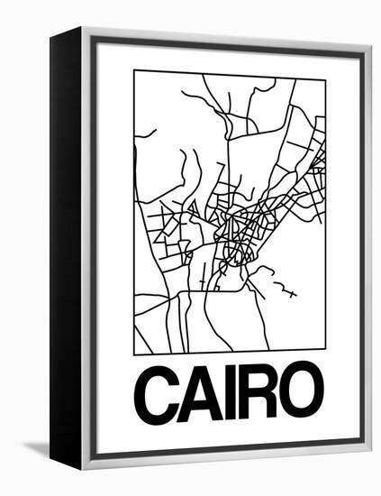 White Map of Cairo-NaxArt-Framed Stretched Canvas