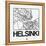 White Map of Helsinki-NaxArt-Framed Stretched Canvas