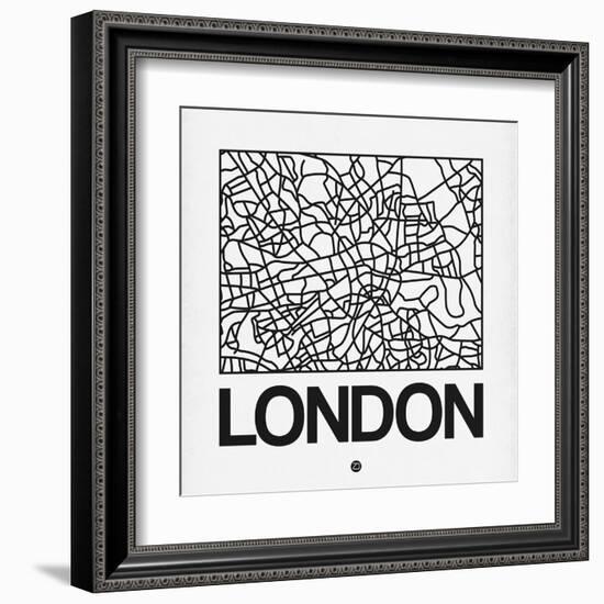 White Map of London-NaxArt-Framed Art Print