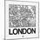 White Map of London-NaxArt-Mounted Art Print