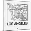 White Map of Los Angeles-NaxArt-Mounted Art Print