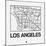 White Map of Los Angeles-NaxArt-Mounted Art Print