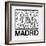 White Map of Madrid-NaxArt-Framed Art Print