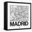 White Map of Madrid-NaxArt-Framed Stretched Canvas