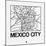 White Map of Mexico City-NaxArt-Mounted Art Print