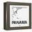 White Map of Panama-NaxArt-Framed Stretched Canvas