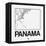 White Map of Panama-NaxArt-Framed Stretched Canvas