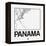 White Map of Panama-NaxArt-Framed Stretched Canvas