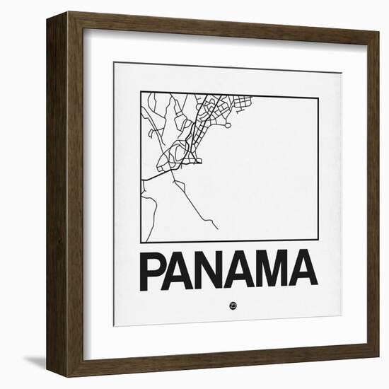 White Map of Panama-NaxArt-Framed Art Print