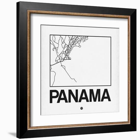 White Map of Panama-NaxArt-Framed Art Print