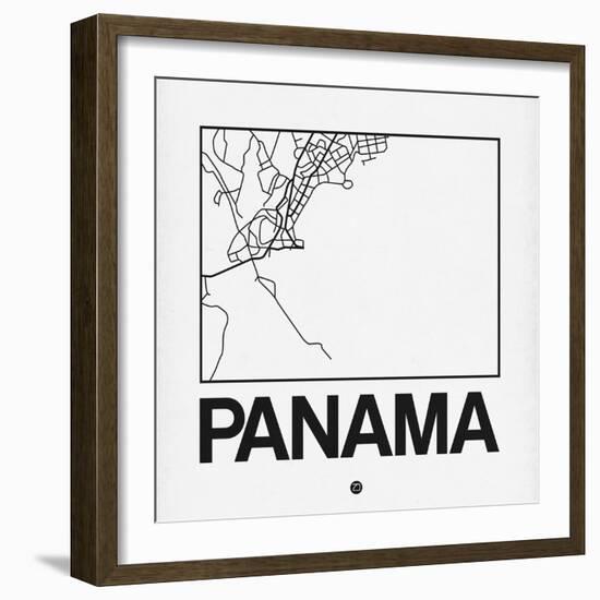 White Map of Panama-NaxArt-Framed Art Print