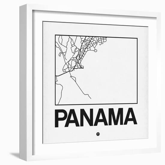 White Map of Panama-NaxArt-Framed Art Print