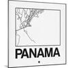 White Map of Panama-NaxArt-Mounted Art Print