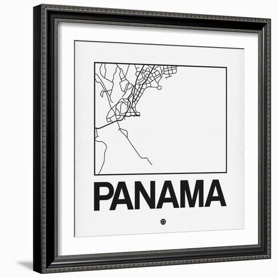 White Map of Panama-NaxArt-Framed Art Print