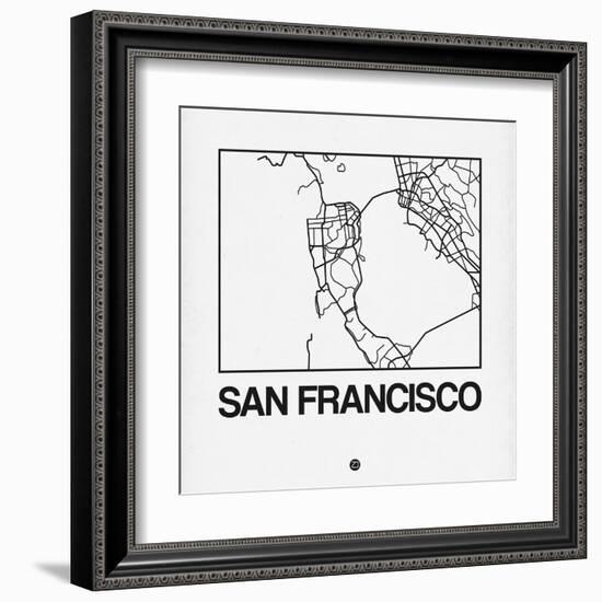 White Map of San Francisco-NaxArt-Framed Art Print