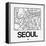 White Map of Seoul-NaxArt-Framed Stretched Canvas