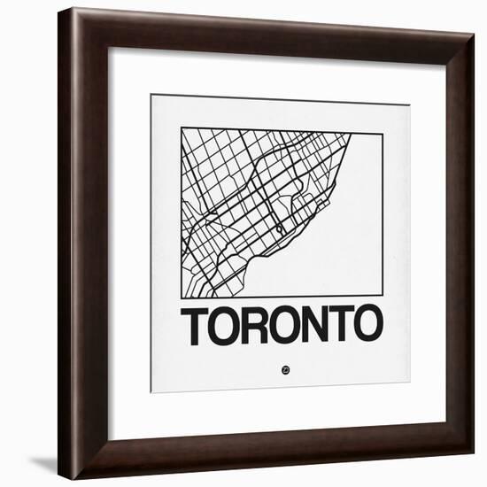 White Map of Toronto-NaxArt-Framed Premium Giclee Print