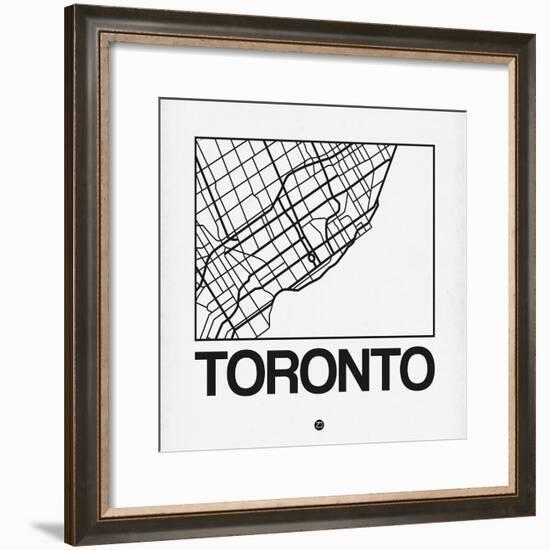 White Map of Toronto-NaxArt-Framed Premium Giclee Print