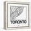 White Map of Toronto-NaxArt-Framed Stretched Canvas