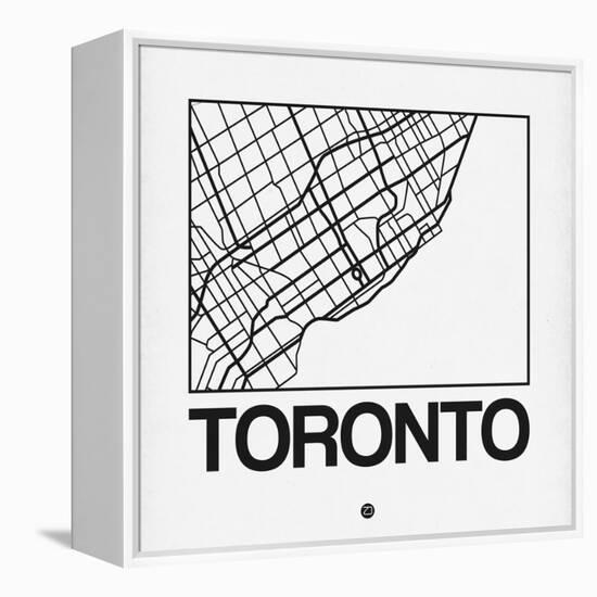 White Map of Toronto-NaxArt-Framed Stretched Canvas