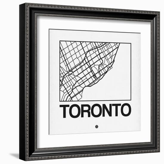 White Map of Toronto-NaxArt-Framed Art Print