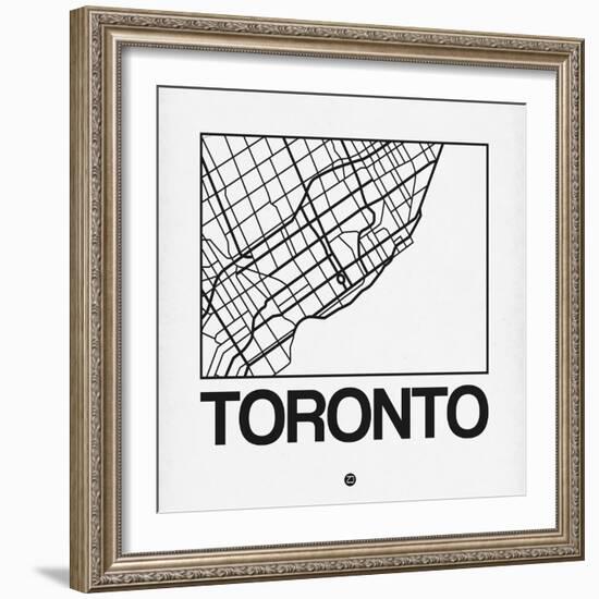 White Map of Toronto-NaxArt-Framed Art Print