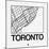 White Map of Toronto-NaxArt-Mounted Art Print